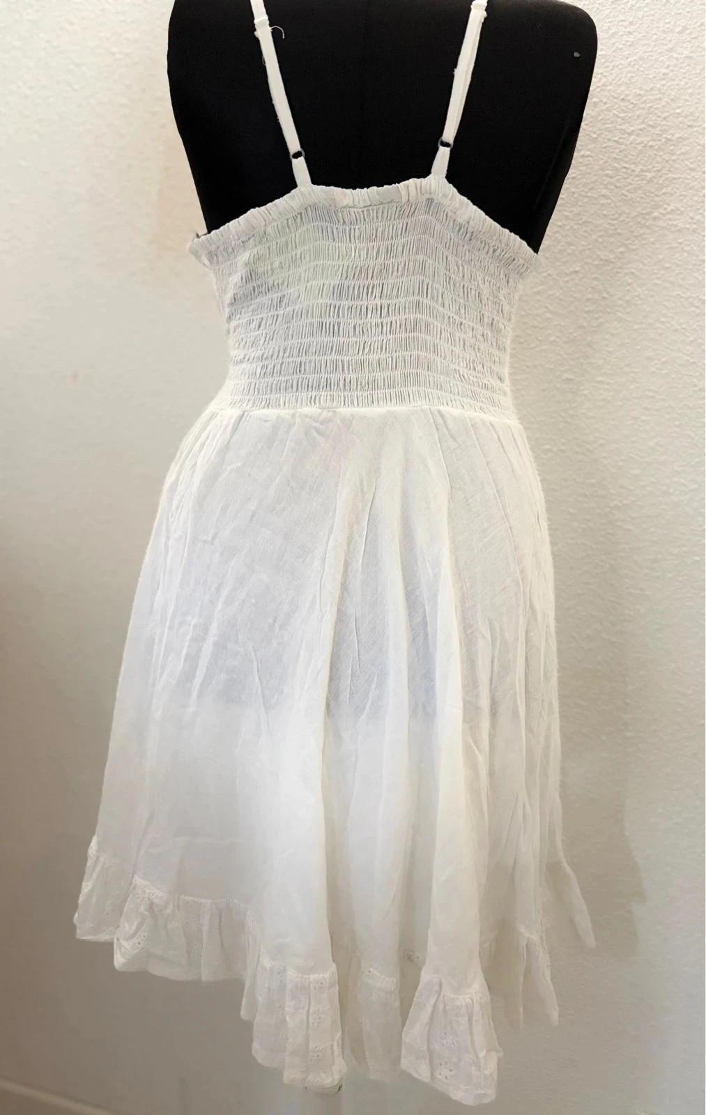 🤍 Vestido bohemio blanco con bordado inglés 100% algodón – Talla XL 🤍 – photo 4